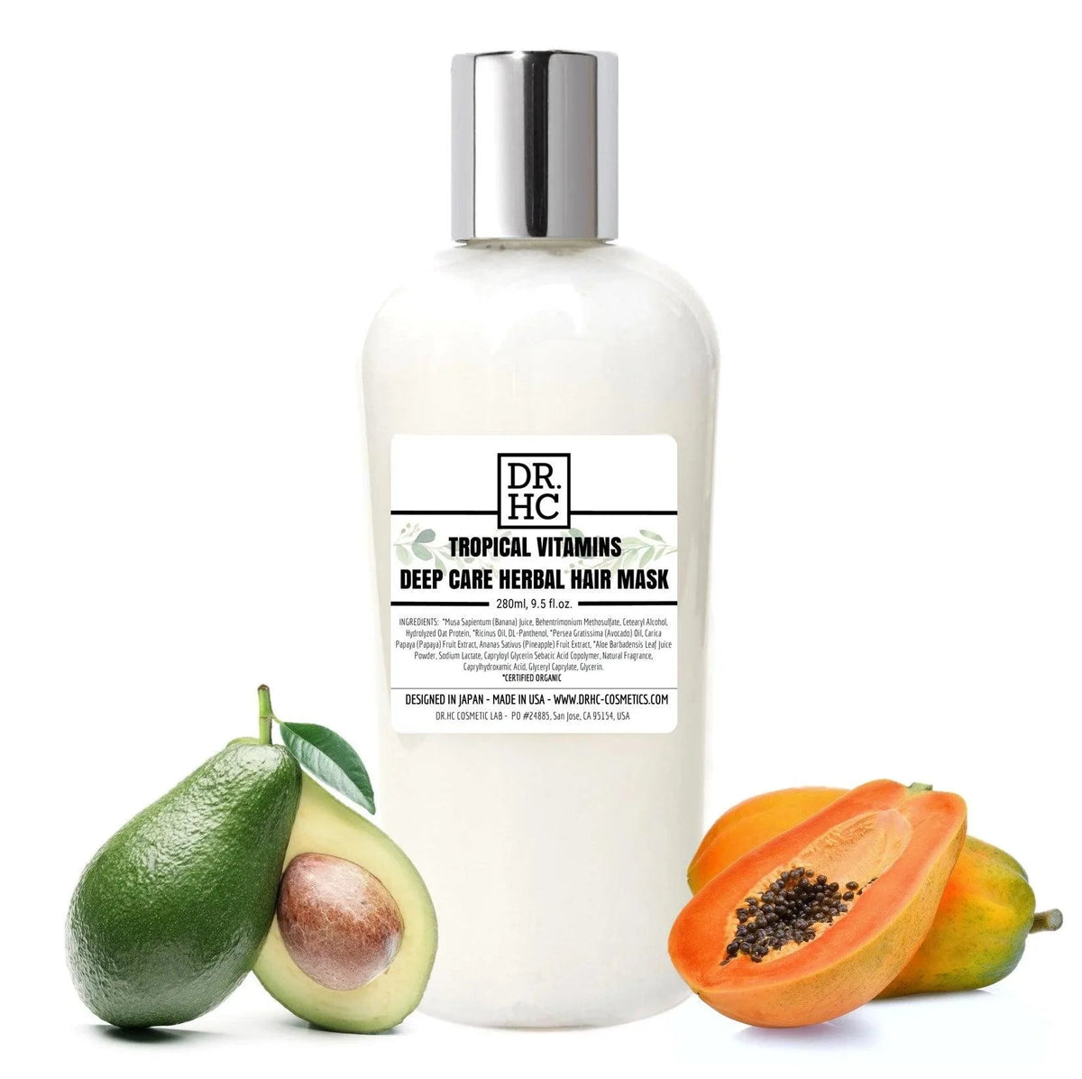 DR.HC Deep Care Herbal Hair Mask - Tropical Vitamins (280ml, 9.5 fl.oz.) (Damage repair, Anti-breakage, Anti-hair loss, Anti-dandruff, Oil-balancing...)
