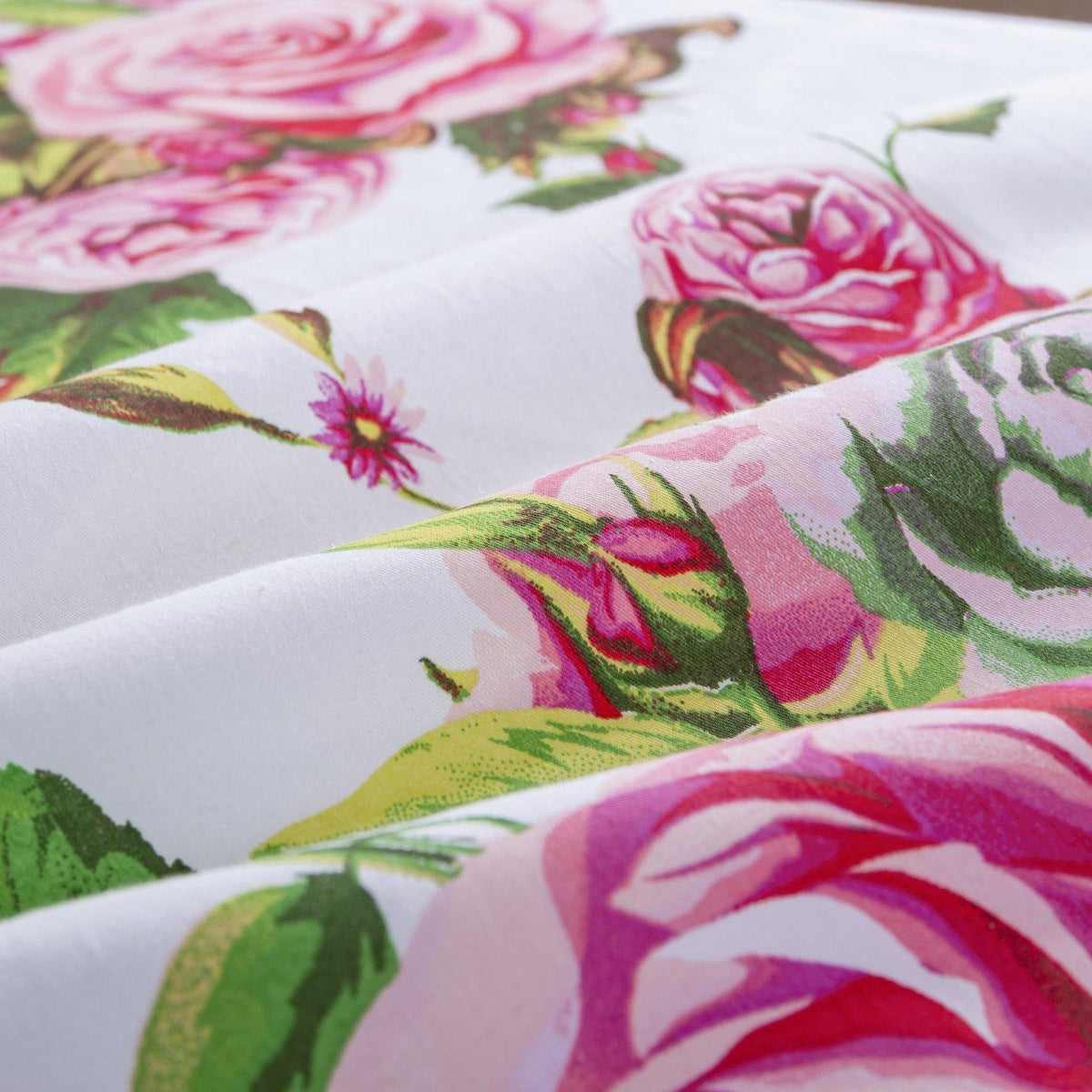 DaDa Bedding Pink Romantic Roses Floral Sheet Set-4