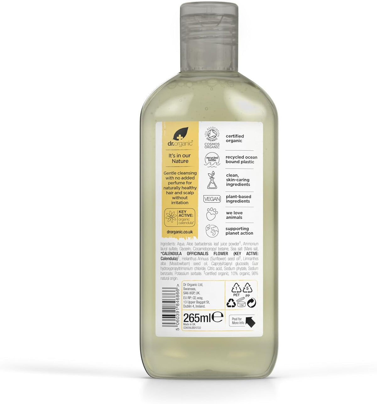 Dr Organic Organic Calendula Calm And Restore Shampoo 265ml