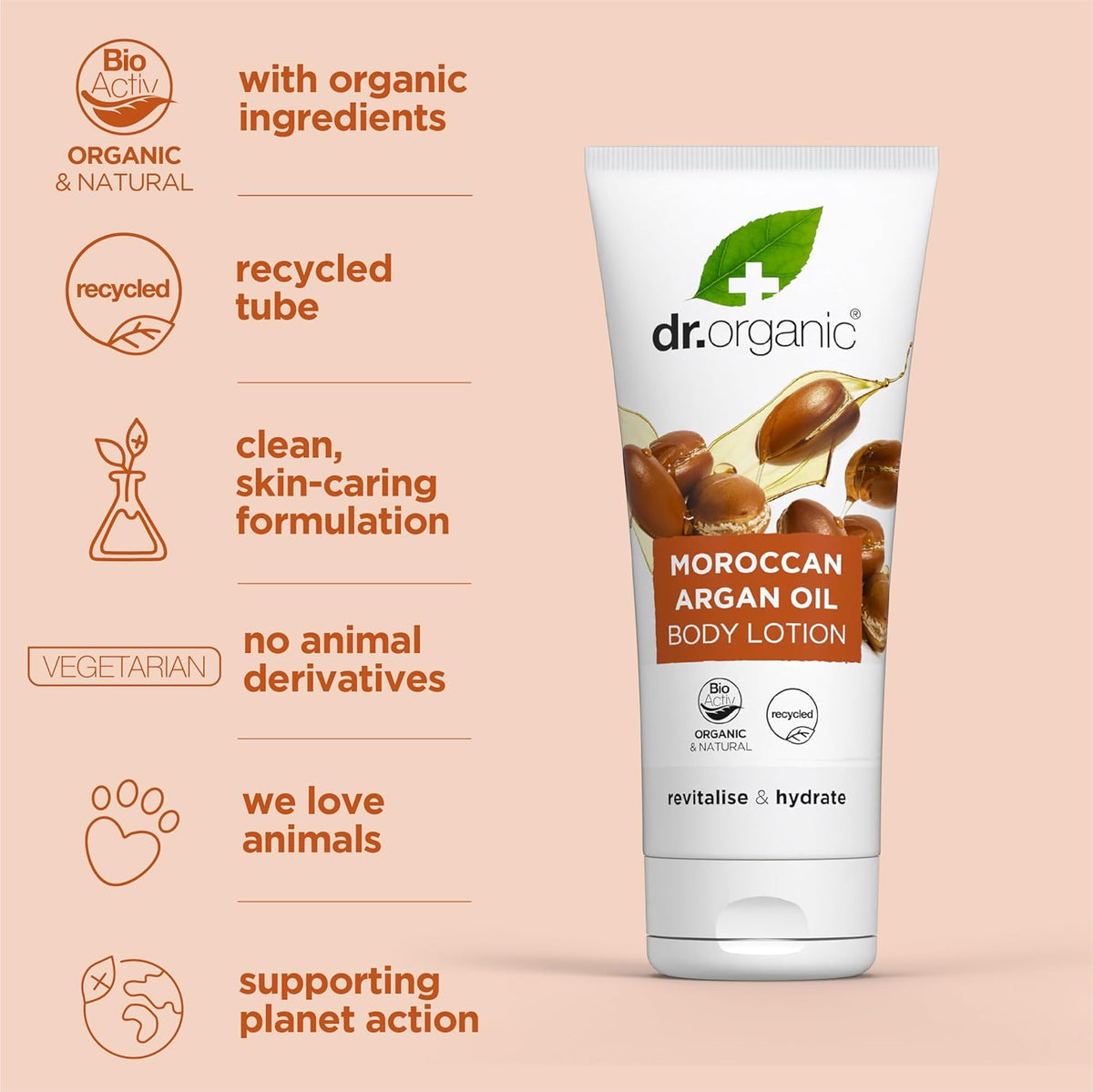 Dr Organic Bioactive Skincare Organic Moroccan Argan Oil Skin Lotion 200ml