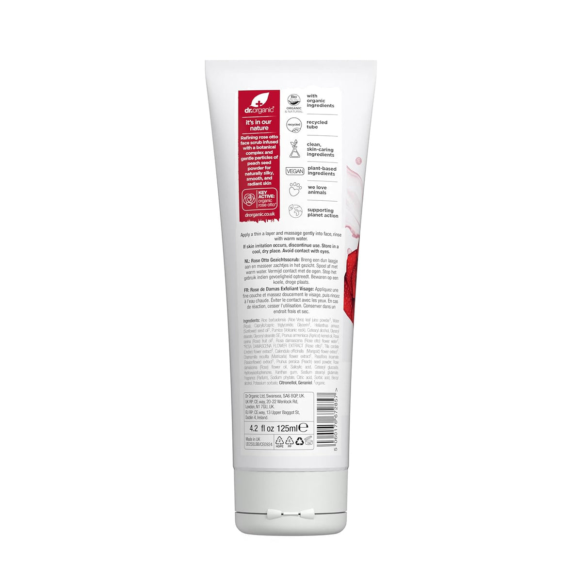 Dr Organic Bioactive Skincare Organic Rose Otto Face Scrub 125ml