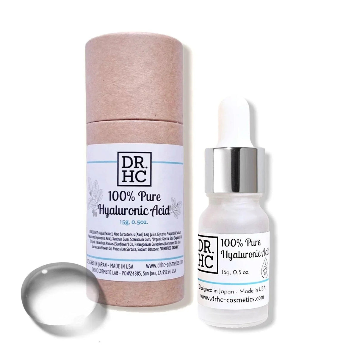 DR.HC 100% Pure Hyaluronic Acid (with 10% Hyaluronic Acid content) (15g, 0.5oz.) (Hydrating, Skin firming, Skin toning, Anti-acne...)