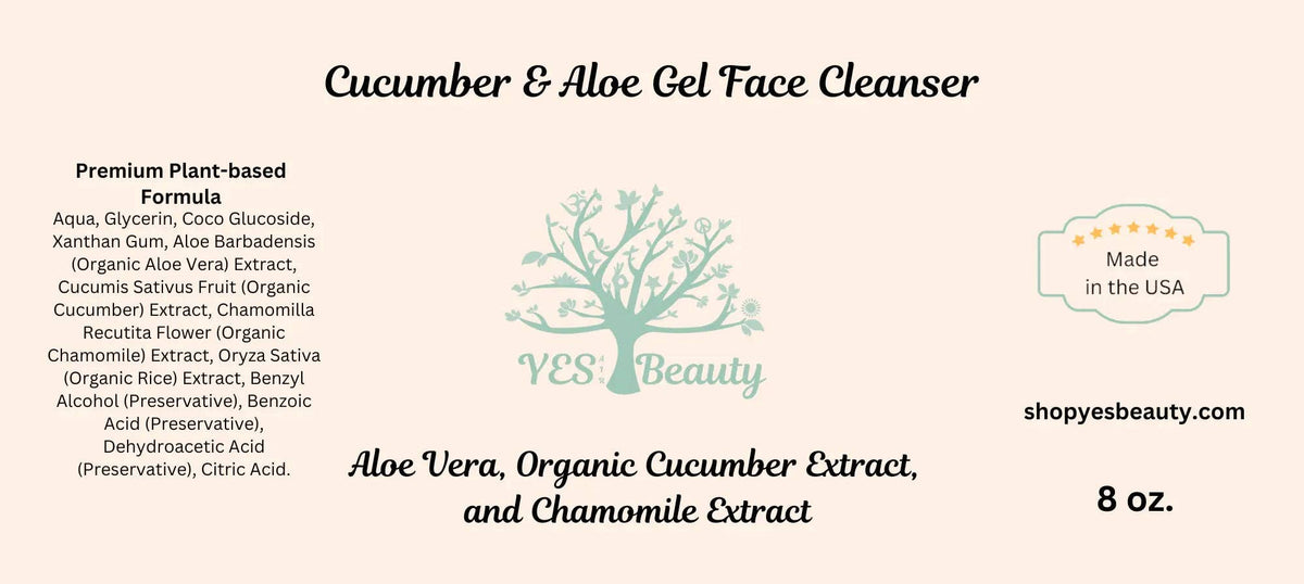 Organic Face Cleanser Cucumber & Aloe Gel - Unscented - 9oz.